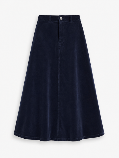 STRETCH CORDUROY MAXI SKIRT
