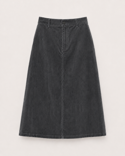 STRETCH CORDUROY MAXI SKIRT