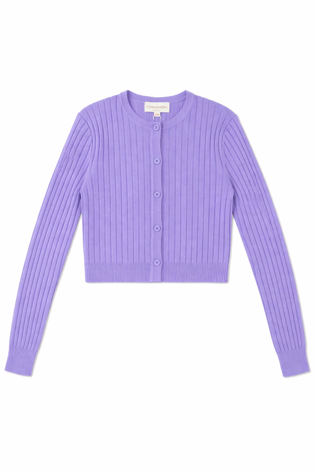 CINNAMON RIBBED CROPPED CARDI