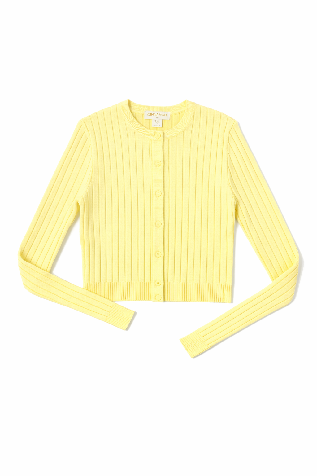 CINNAMON RIBBED CROPPED CARDI