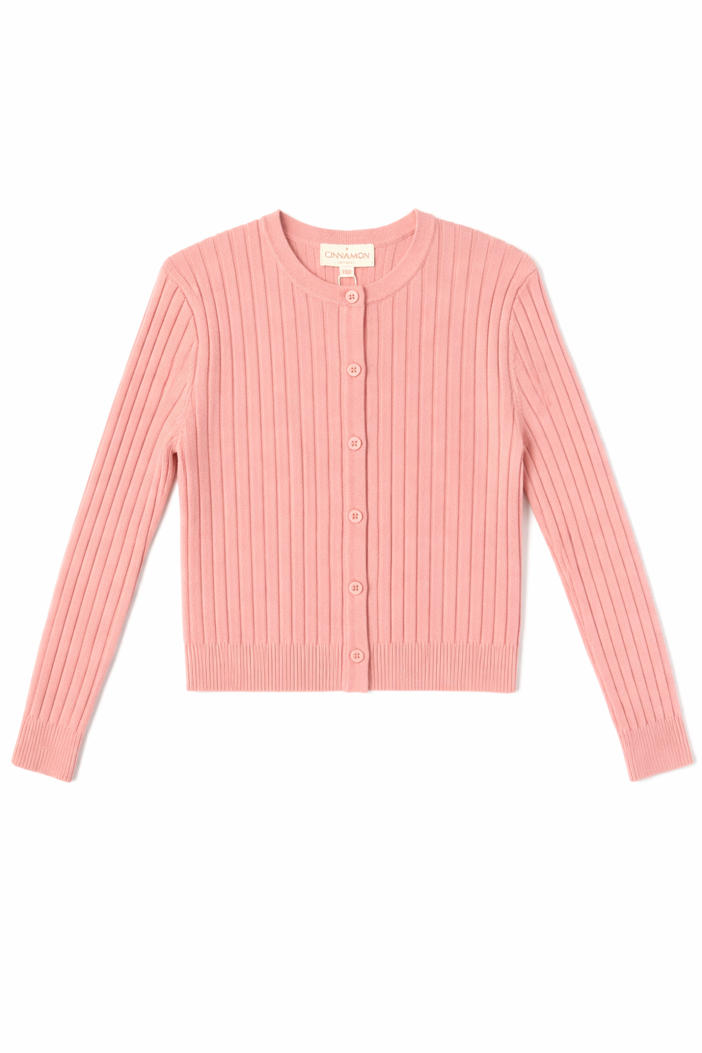 CINNAMON RIBBED CROPPED CARDI