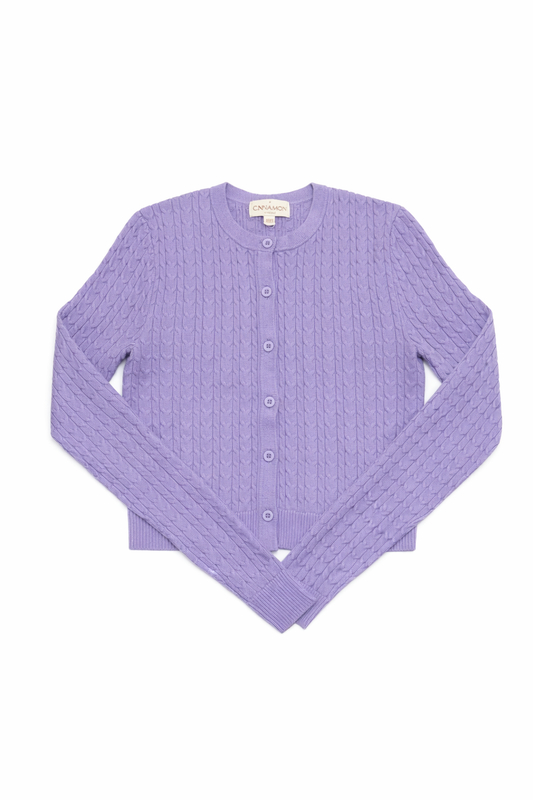 CINNAMON CABLE CROPPED CARDI