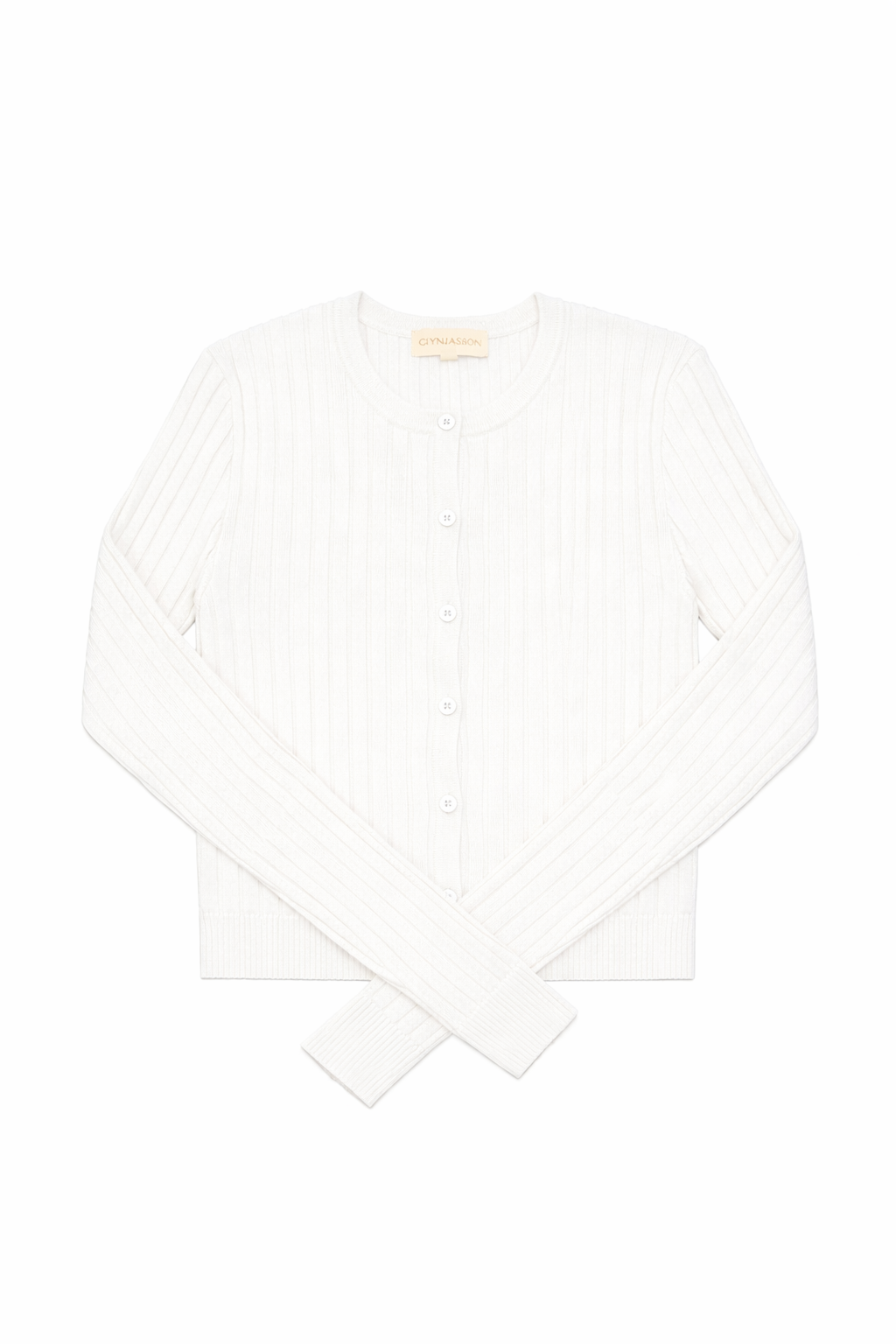 CINNAMON RIBBED CROPPED CARDI