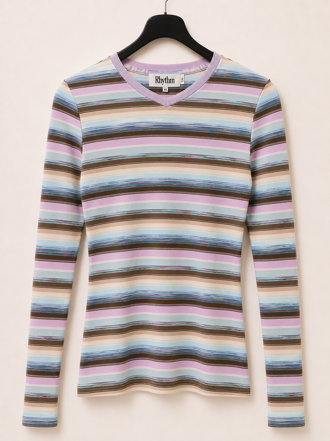 RHYTHM V-NECK STRIPED TEE