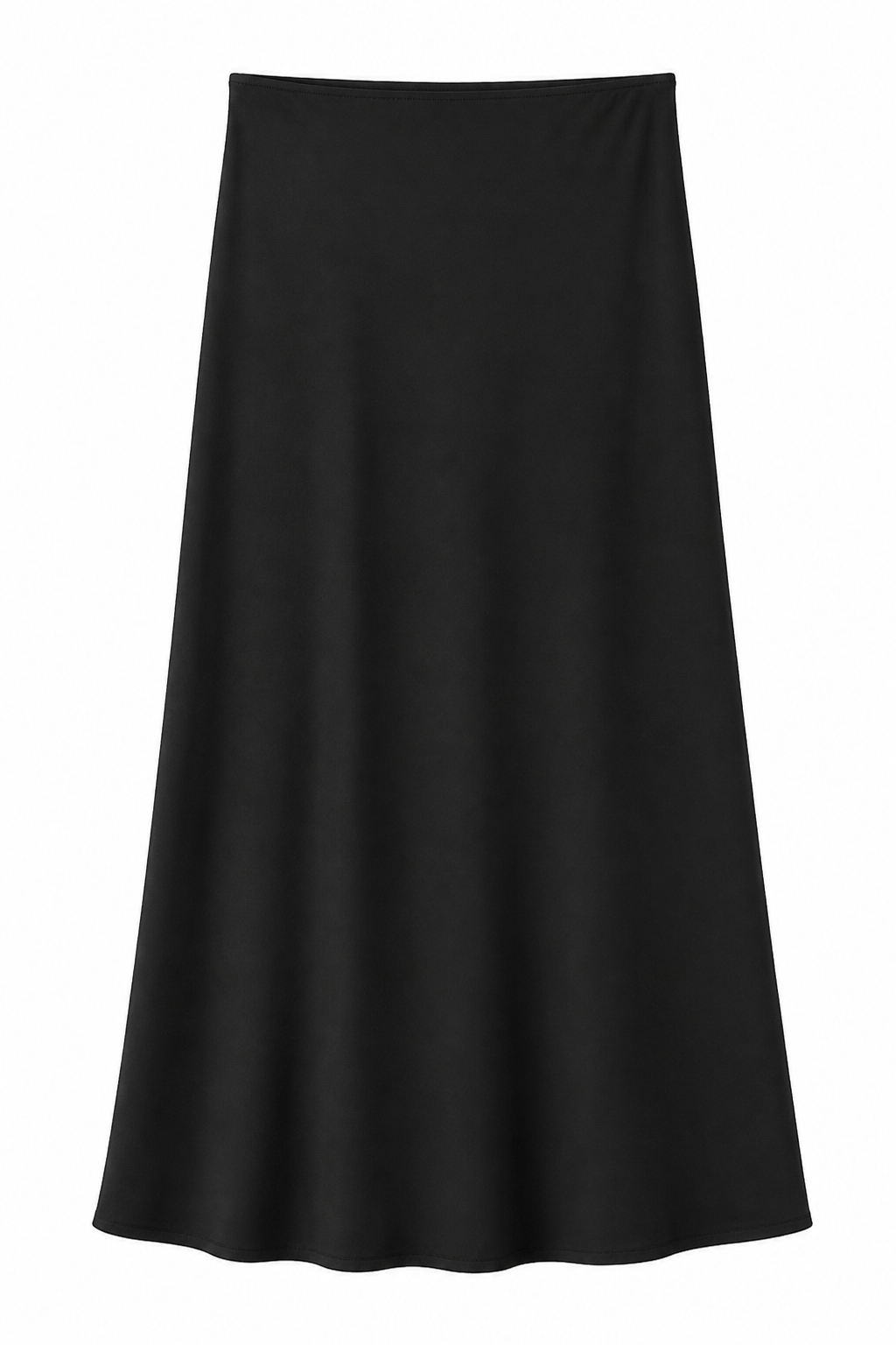 POINT SATIN A-LINE SLIP SKIRT