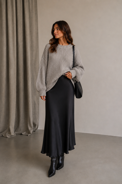 POINT CHUNKY CREW SWEATER