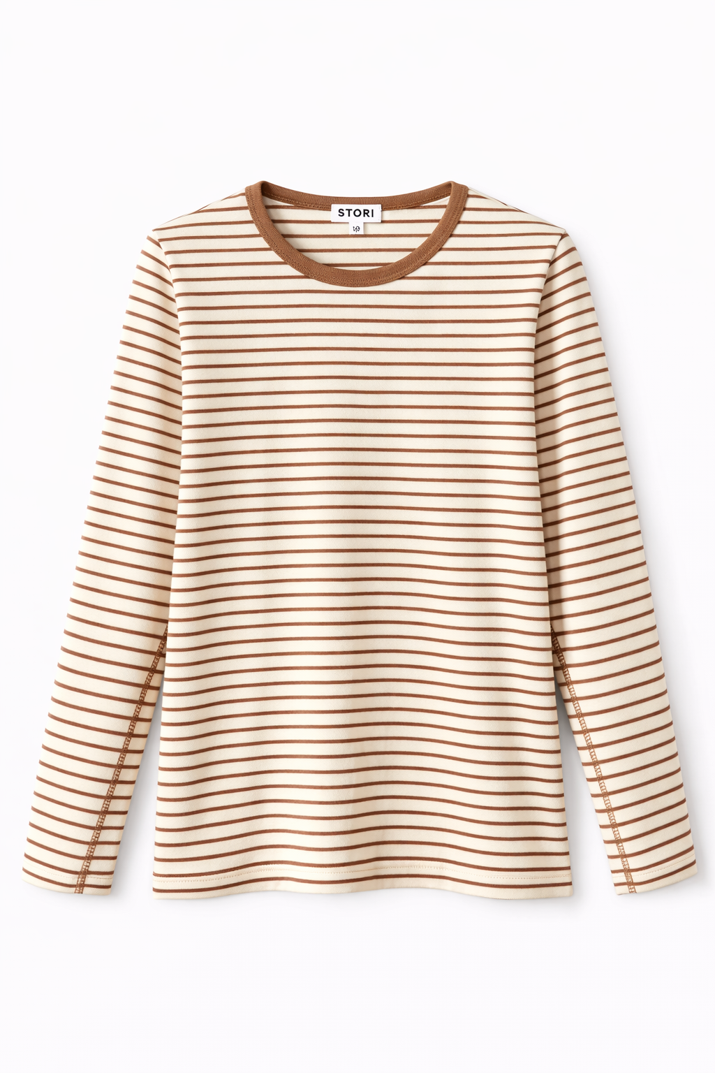 STRIPED SEAMED DETAILED TEE
