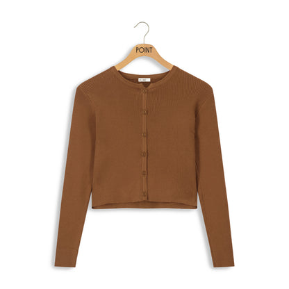 POINT KNIT CROPPED CARDIGAN
