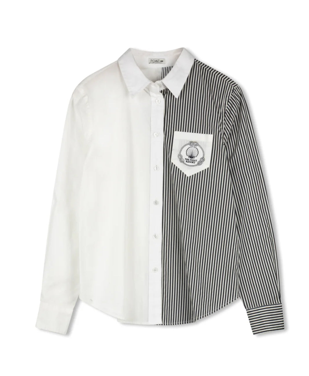 POINT HALF STRIPPED BUTTON UP