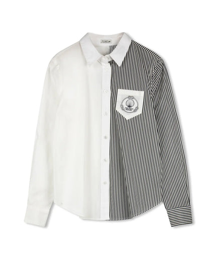 POINT HALF STRIPPED BUTTON UP