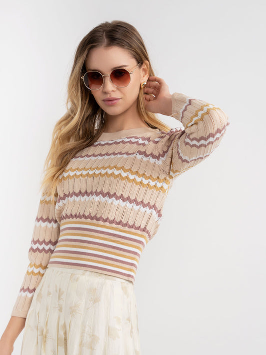 KNIT SWEATER IN ZIG ZAG STRIPE