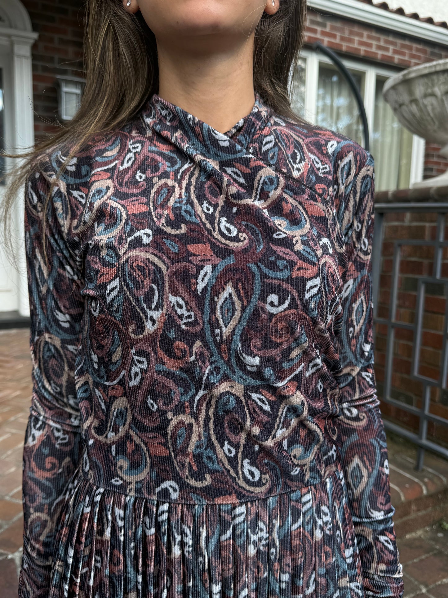 PAISLEY PLEAT DRESS