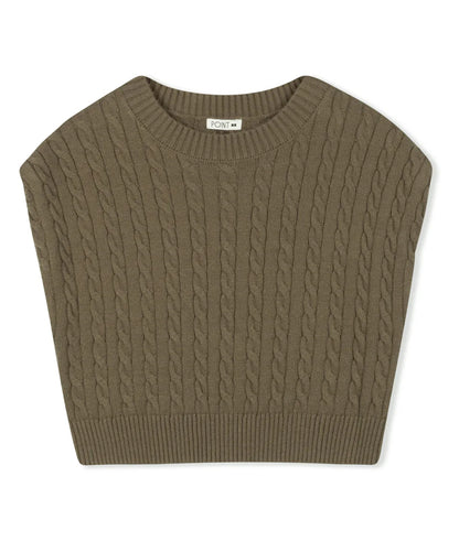 POINT CABLE KNIT VEST