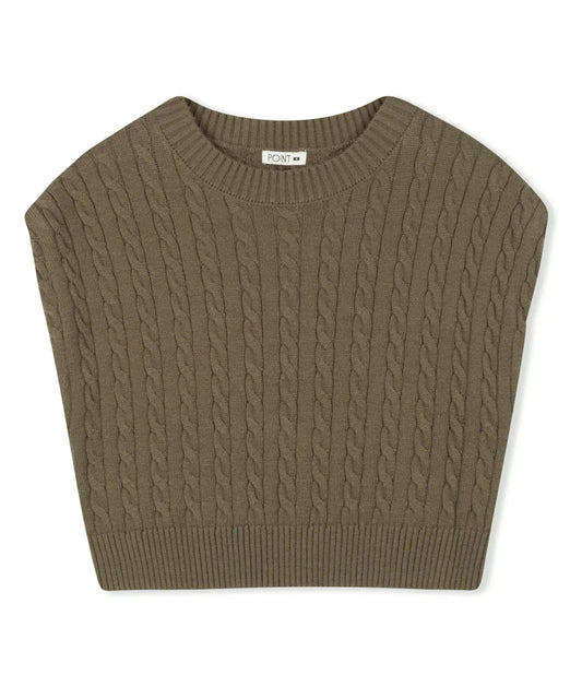 POINT CABLE KNIT VEST