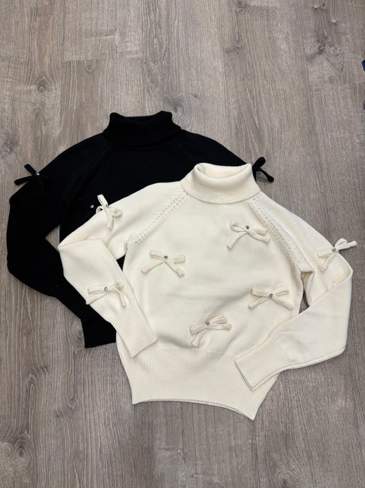 KNIT TOP WITH BOWS