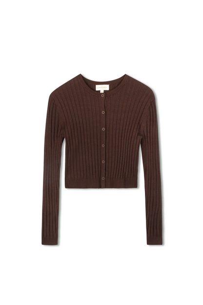 CINNAMON CLASSIC CROP RIBBED CARDI – Fallon's