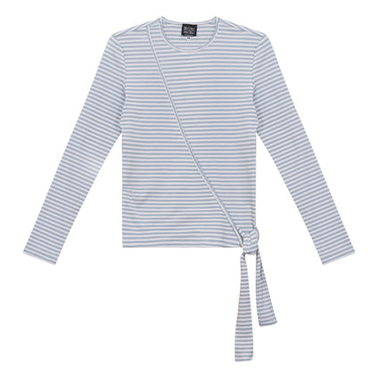 STRIPED WRAP TEE