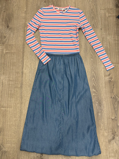 RHYTHM DOUBLE V STRIPED TOP