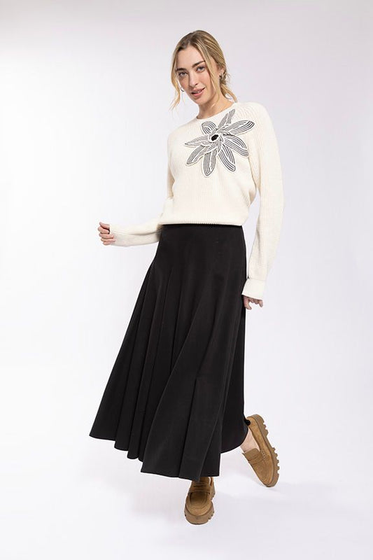 DIAGONAL PANELED SKIRT