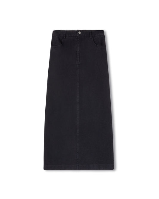 DENIM STRAIGHT MAXI SKIRT