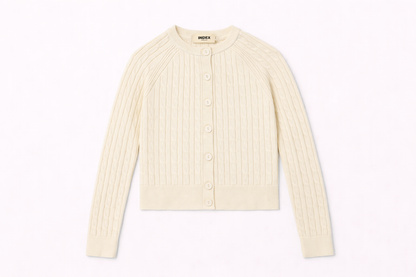 CROPPED CABLE KNIT CARDIGAN