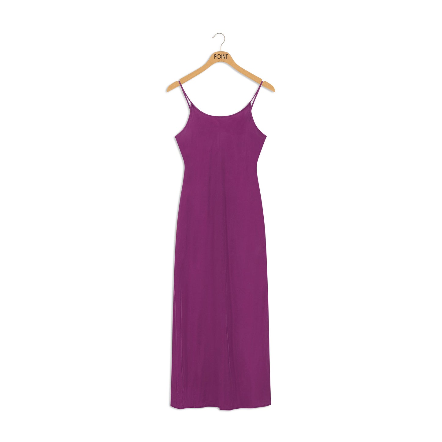 POINT SUEDE STRAIGHT SLIP DRESS