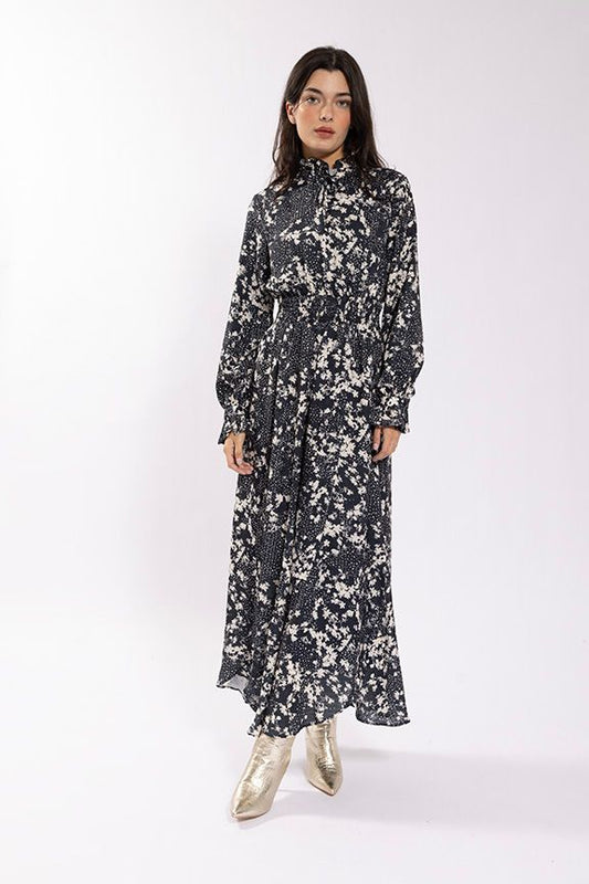 SMOCK WAISTED PRINT DRESS