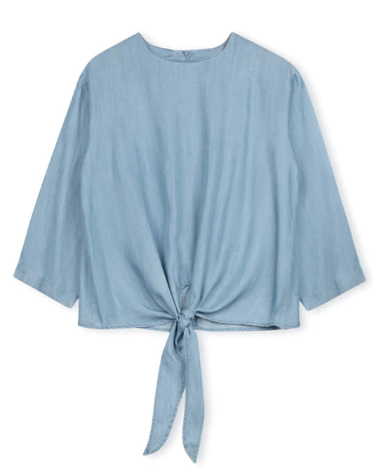 THIN DENIM TIE WAIST TOP