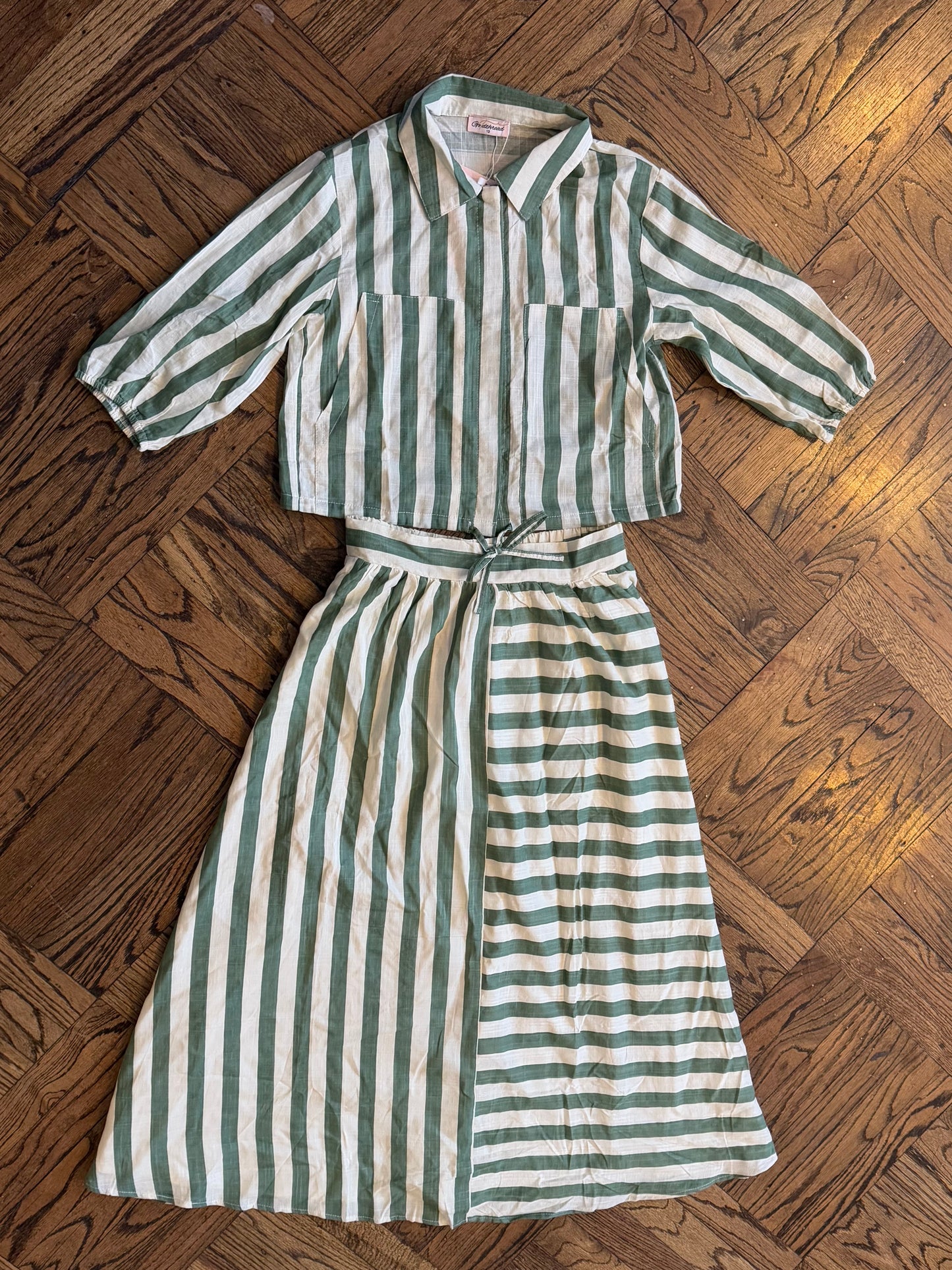 GREEN STRIPE SET