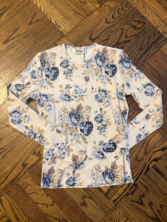 RHYTHM GRAY FLORAL TEE