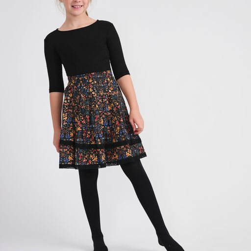 TIERED FLORAL SKIRT
