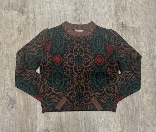 CROPPED CREW NECK SWEATER
