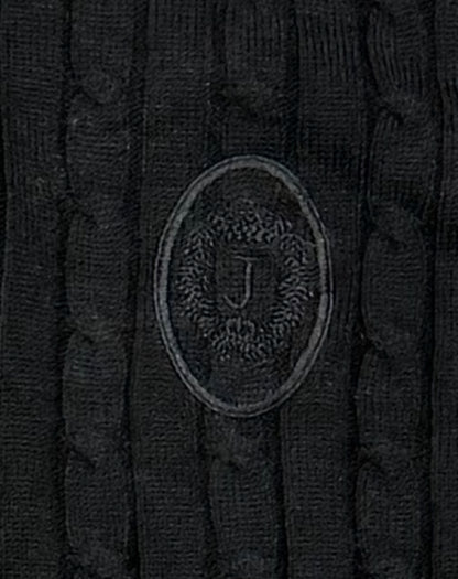 CREST DETAILED CABLE KNIT SWEATER