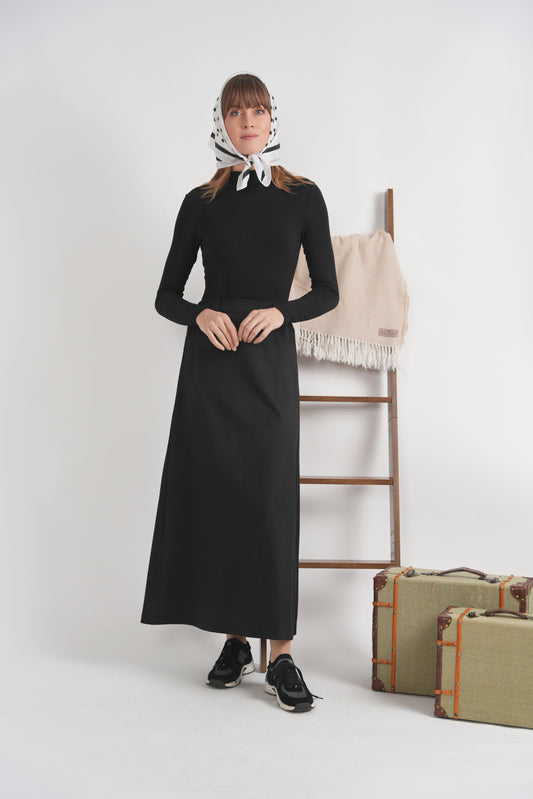 COOL WOOL A LINE PULL ON MAXI SKIRT