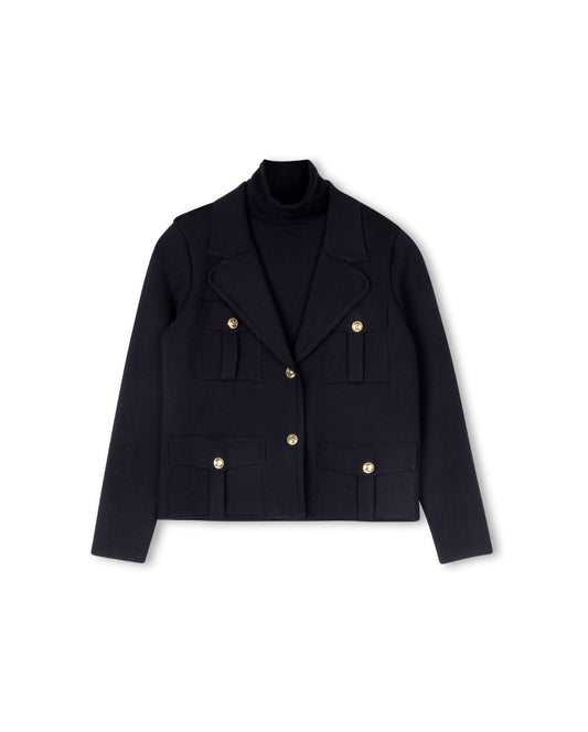 KNIT BLAZER WITH CARGO POCKETS