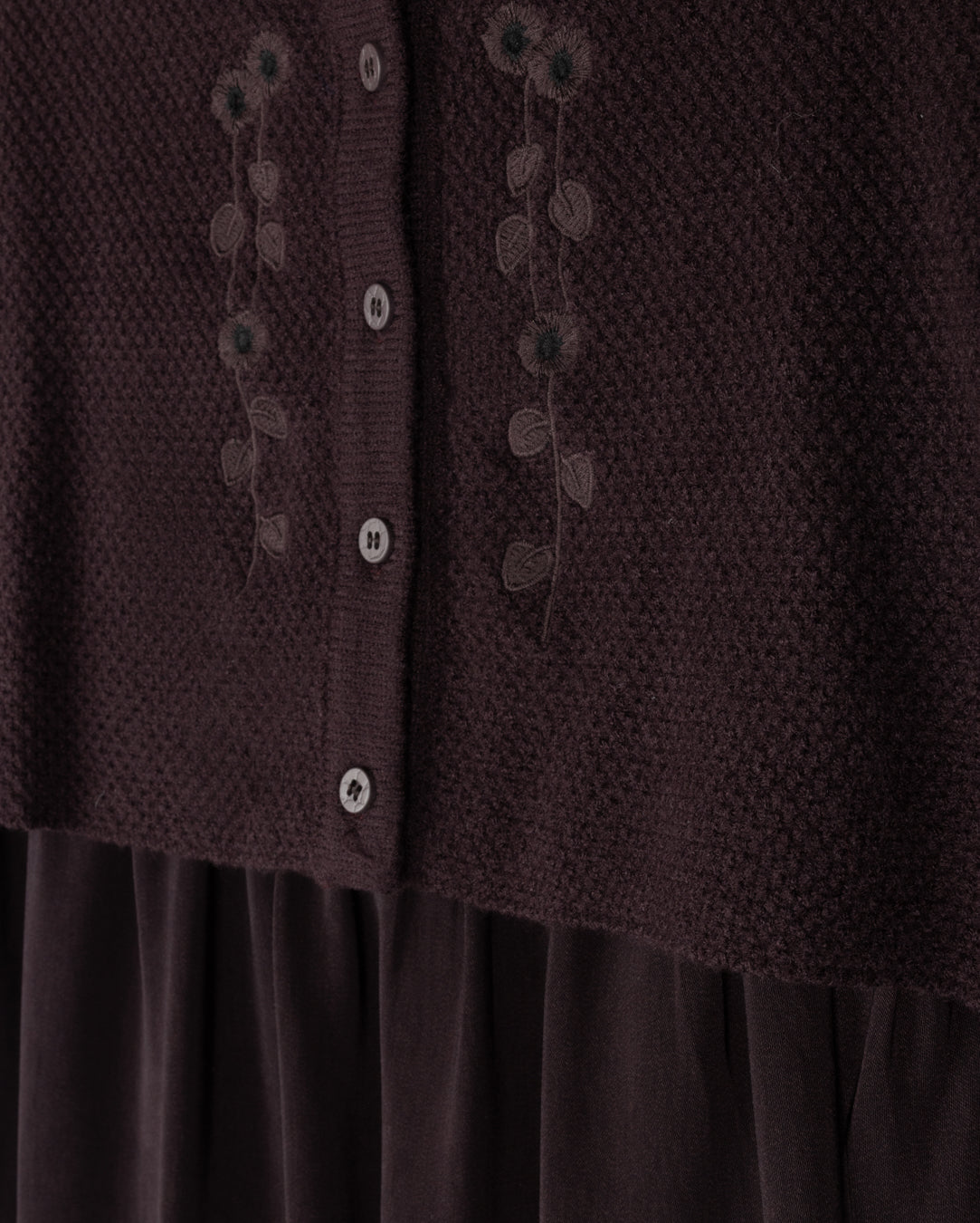 MAXI ROBE  WITH EMBROIDERED CARDIGAN
