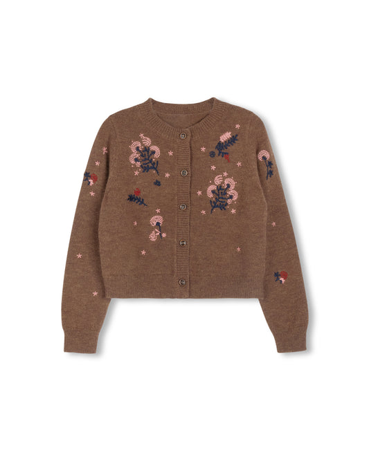 HARRY EMBROIDERED BEADED KNIT CARDIGAN