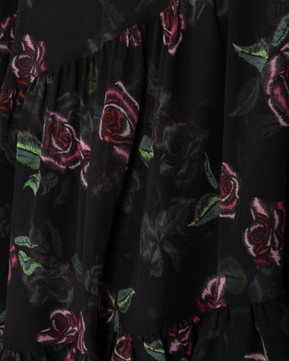 PRINTED SHEAR SIDE TIERED DRESS