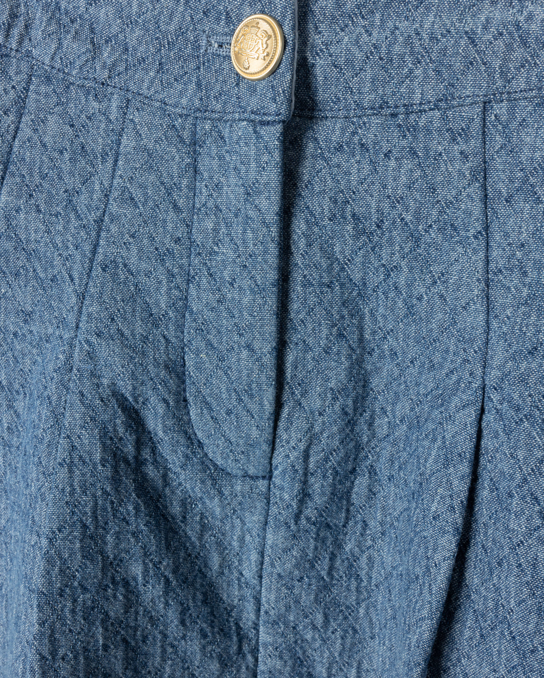PUFFED DENIM A-LINE SKIRT