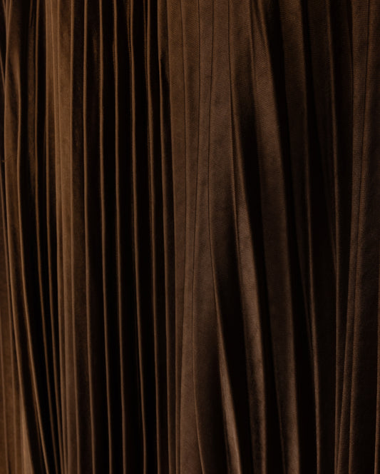 TEEL PLEATED MIDI SKIRT