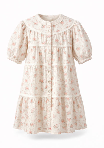 WOVEN DRESS WITH LACE