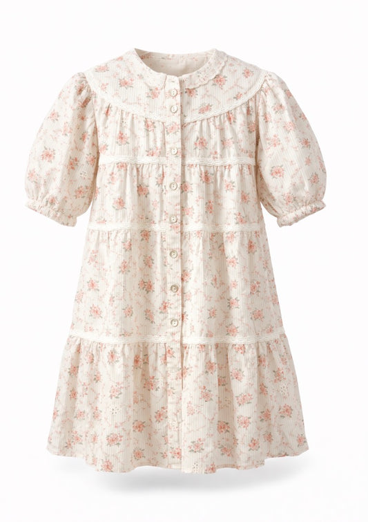 WOVEN DRESS WITH LACE
