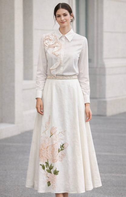 FLOWER RUFFLE BLOUSE