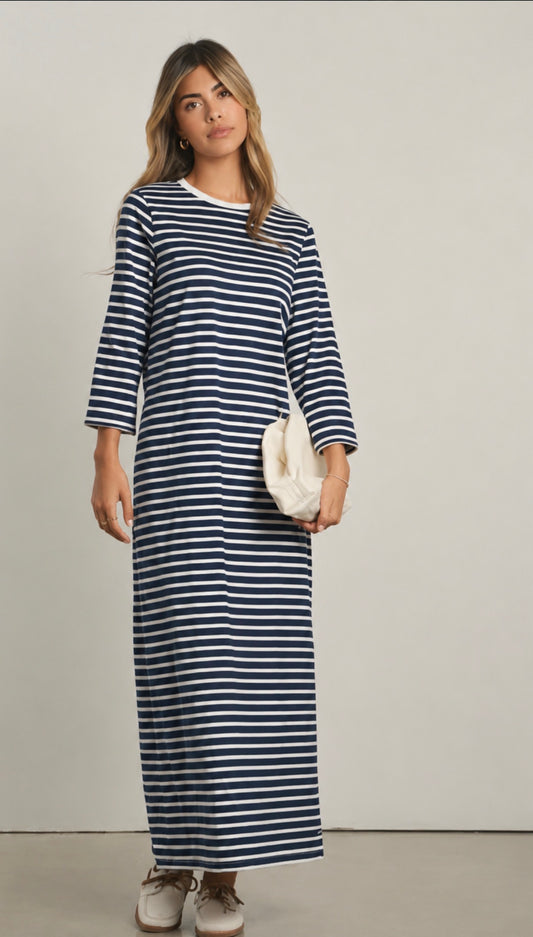 POINT STRIPE MAXI DRESS