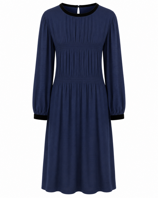 Royal Dress With Textured Sleeves