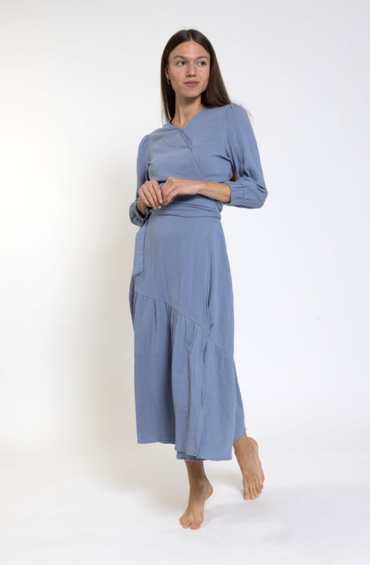 GAUZE WRAP DRESS