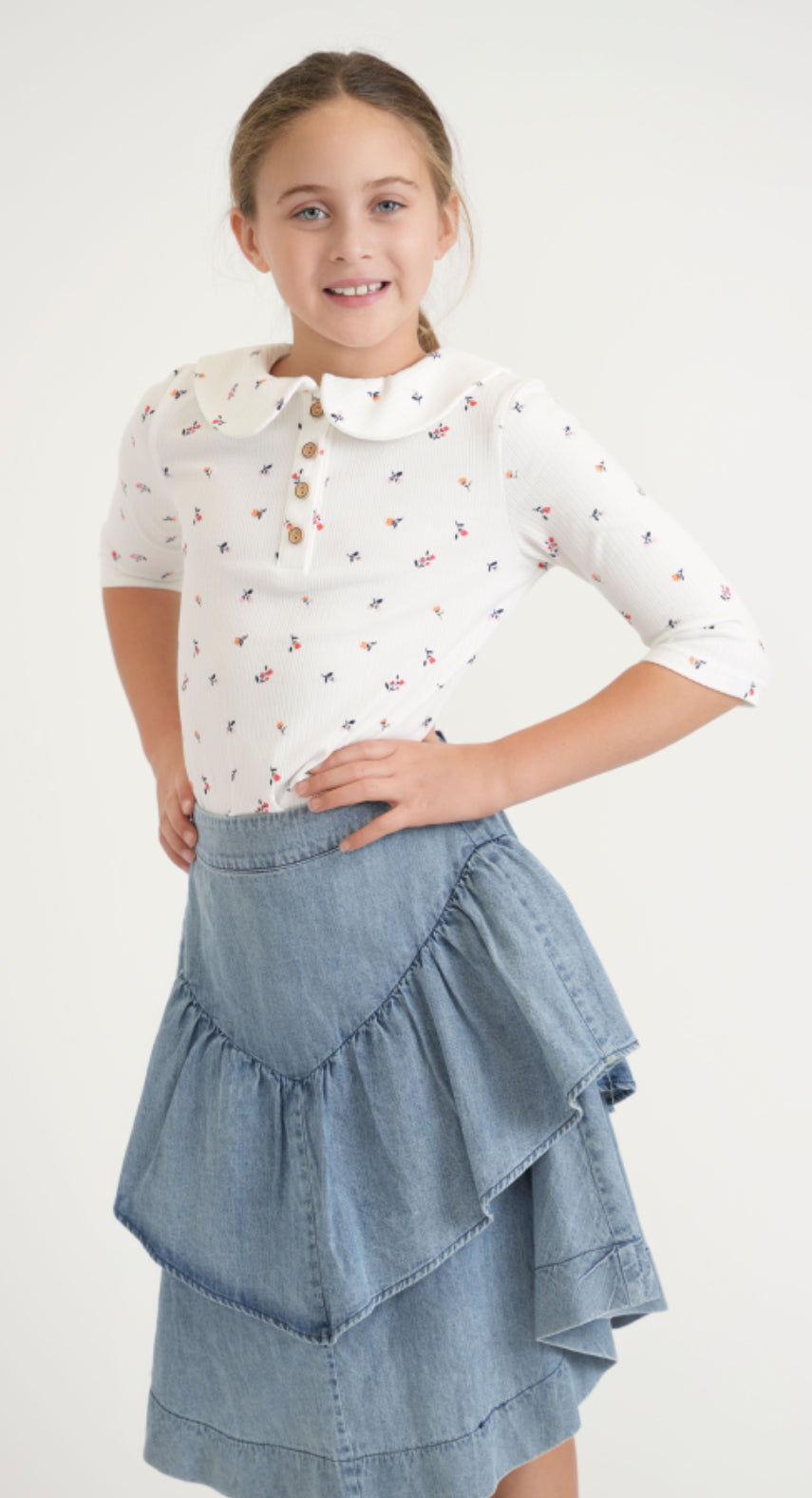 THE PEPLUM DENIM SKIRT