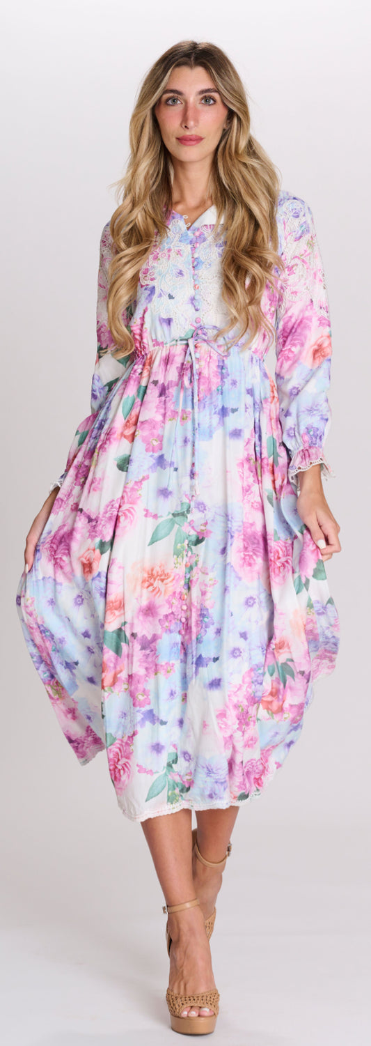 THE FLORAL PASTEL DRESS