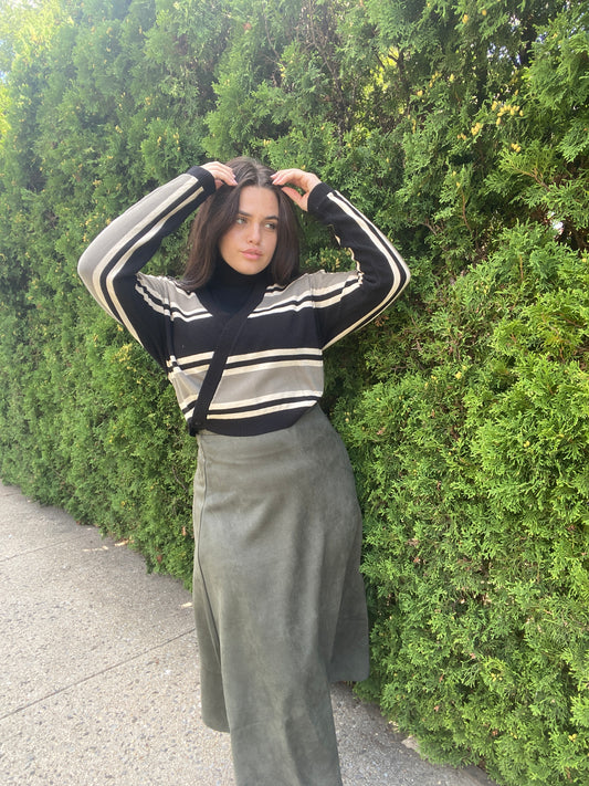 SUEDE A-LINE SKIRT