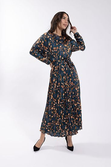 PAISLEY PLEATED DRESS